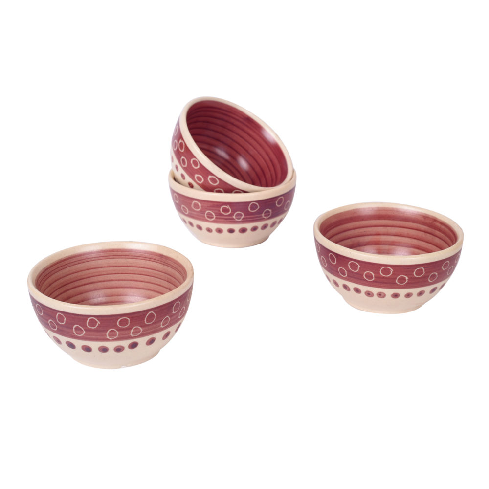 Moorni Pink Polka Veg Bowls Set of 4