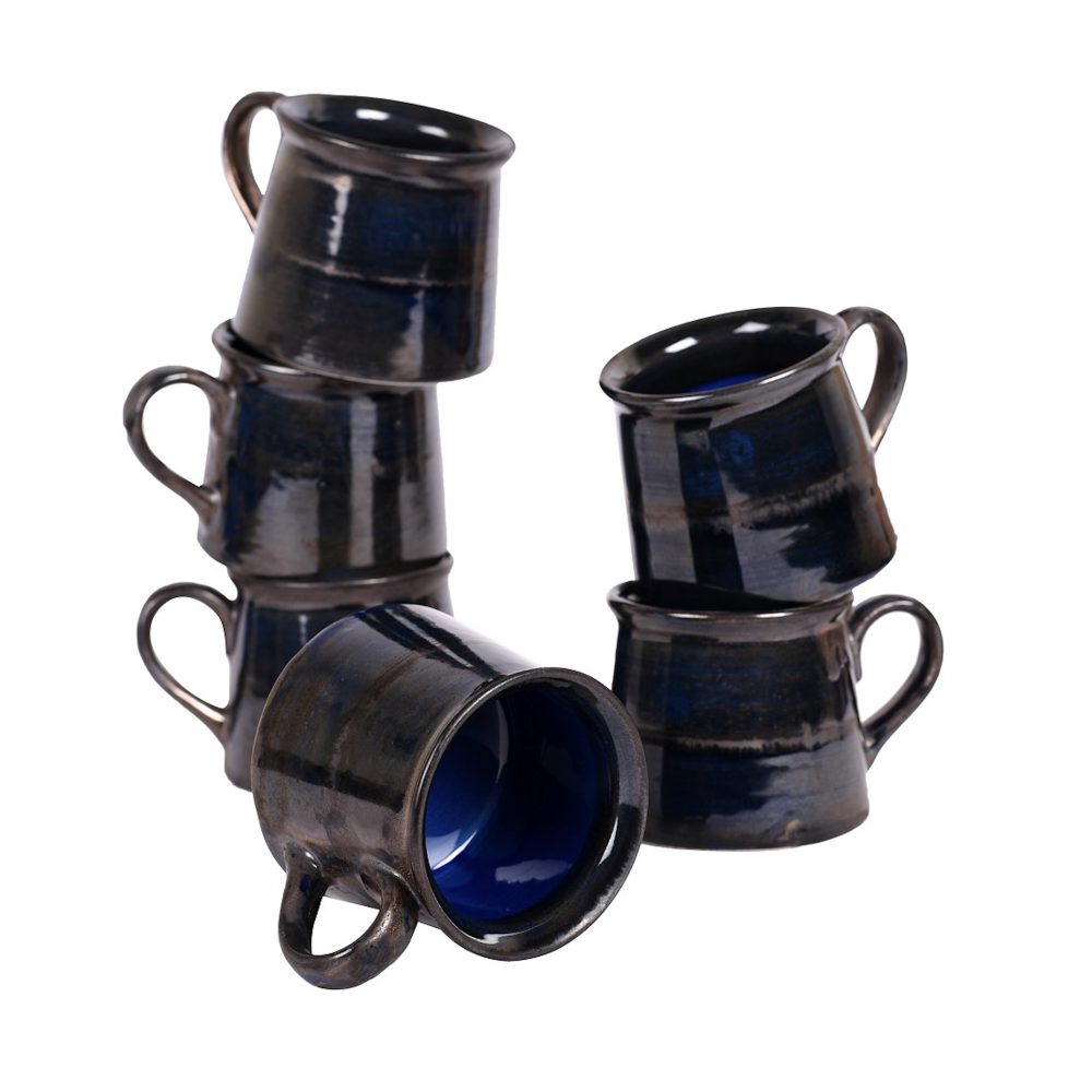 Moorni Cup Ceramic Dark Blue (Set of 6) (4x2.7x2.7)