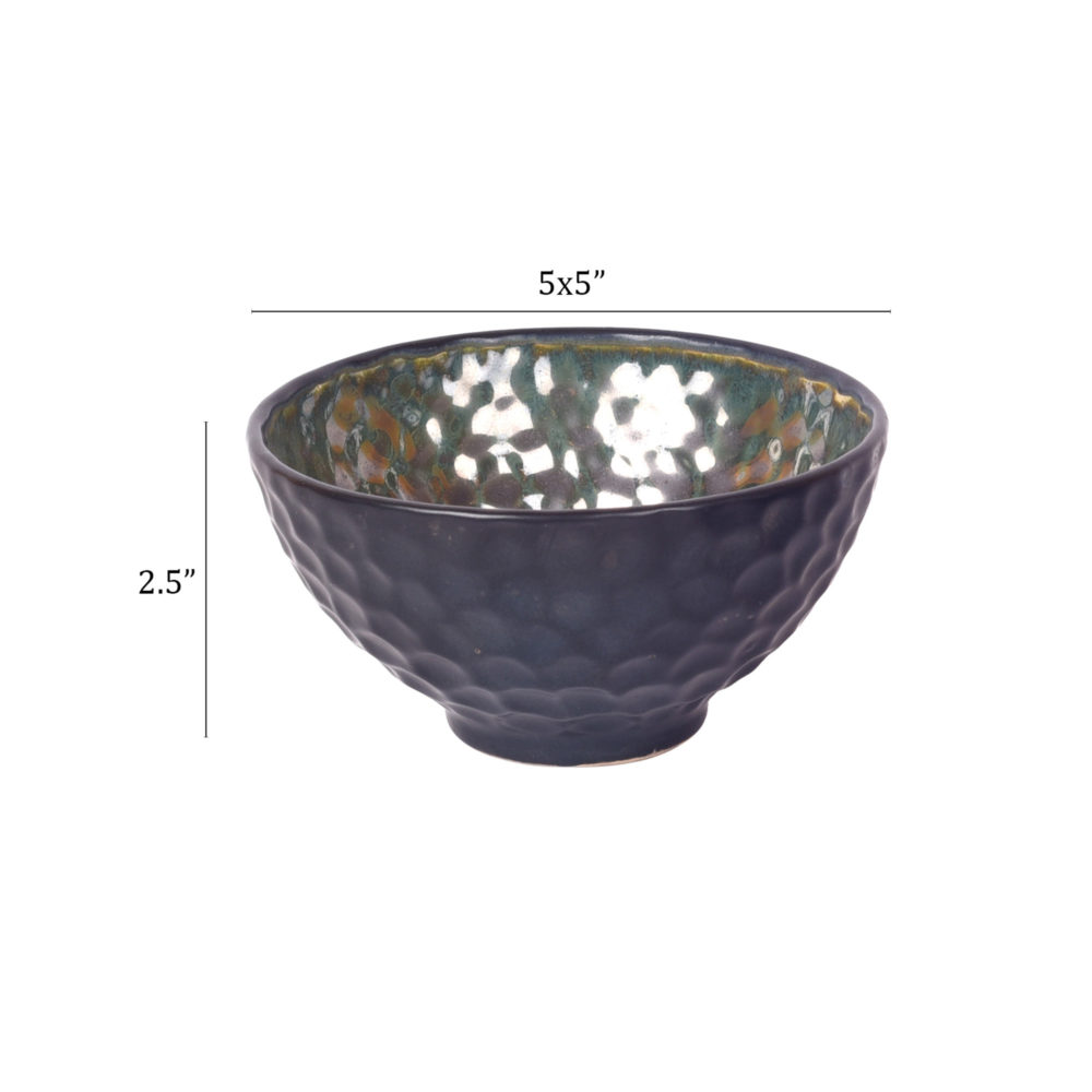 Moorni Crater Snacking Bowls Set of 2, Black