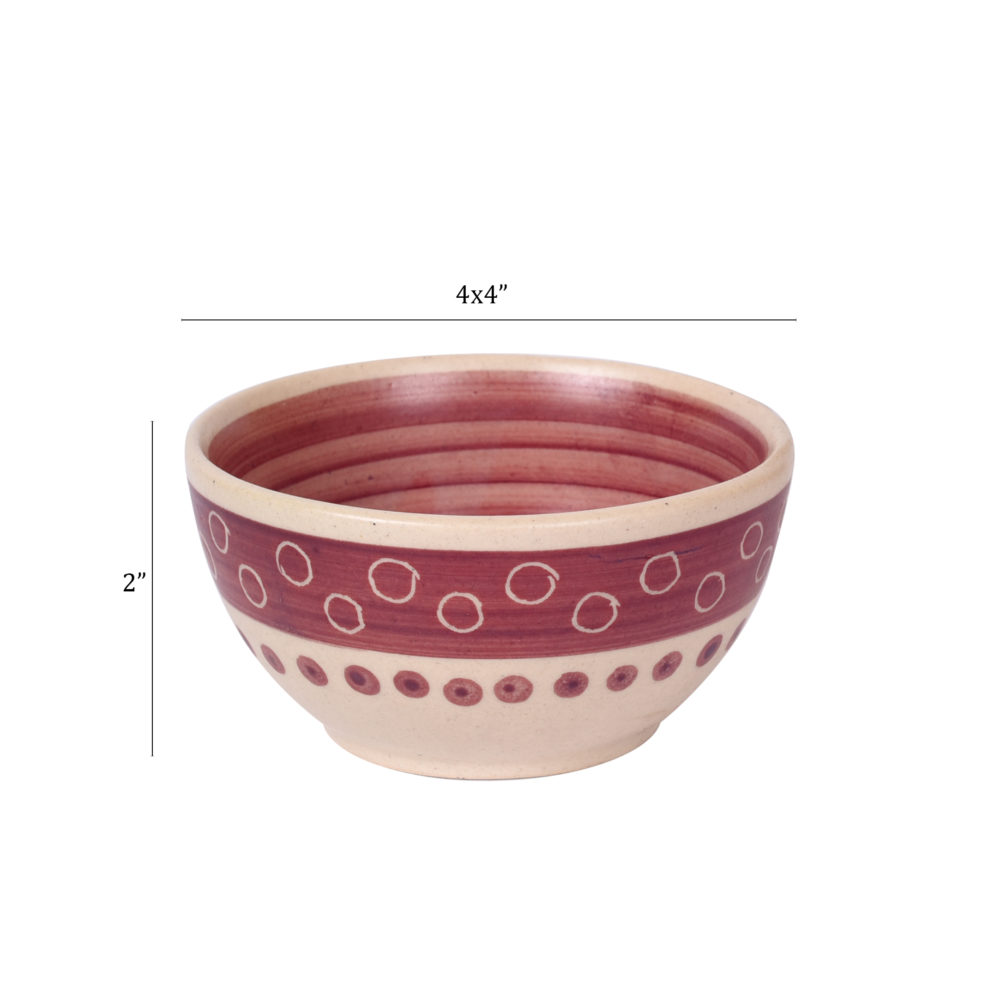 Moorni Pink Polka Veg Bowls Set of 4