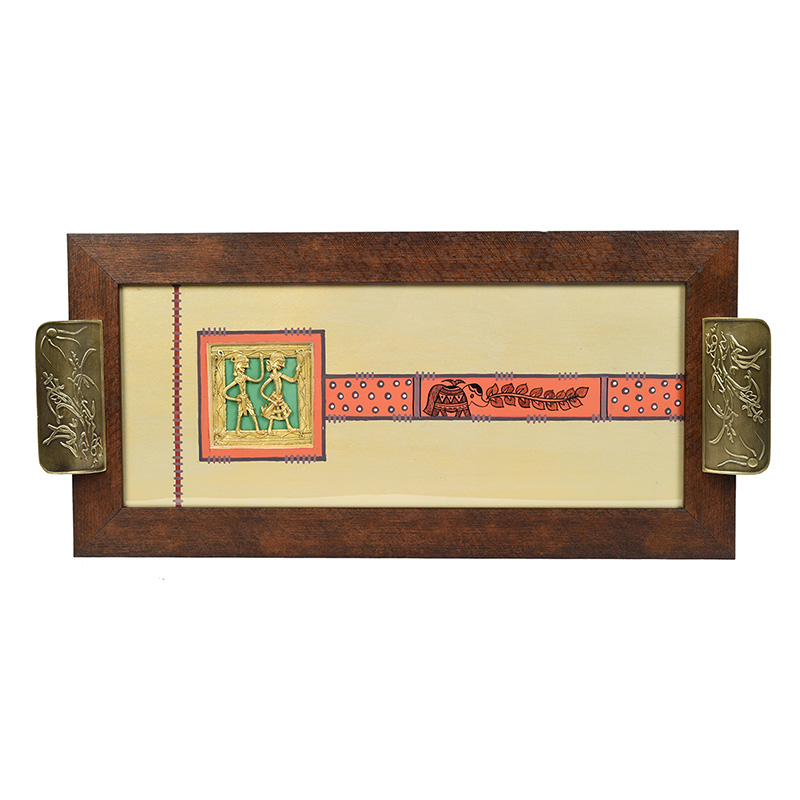 Moorni Art Creations Wooden Rectangle Serving Tray - (19x8.5x1.4 in)