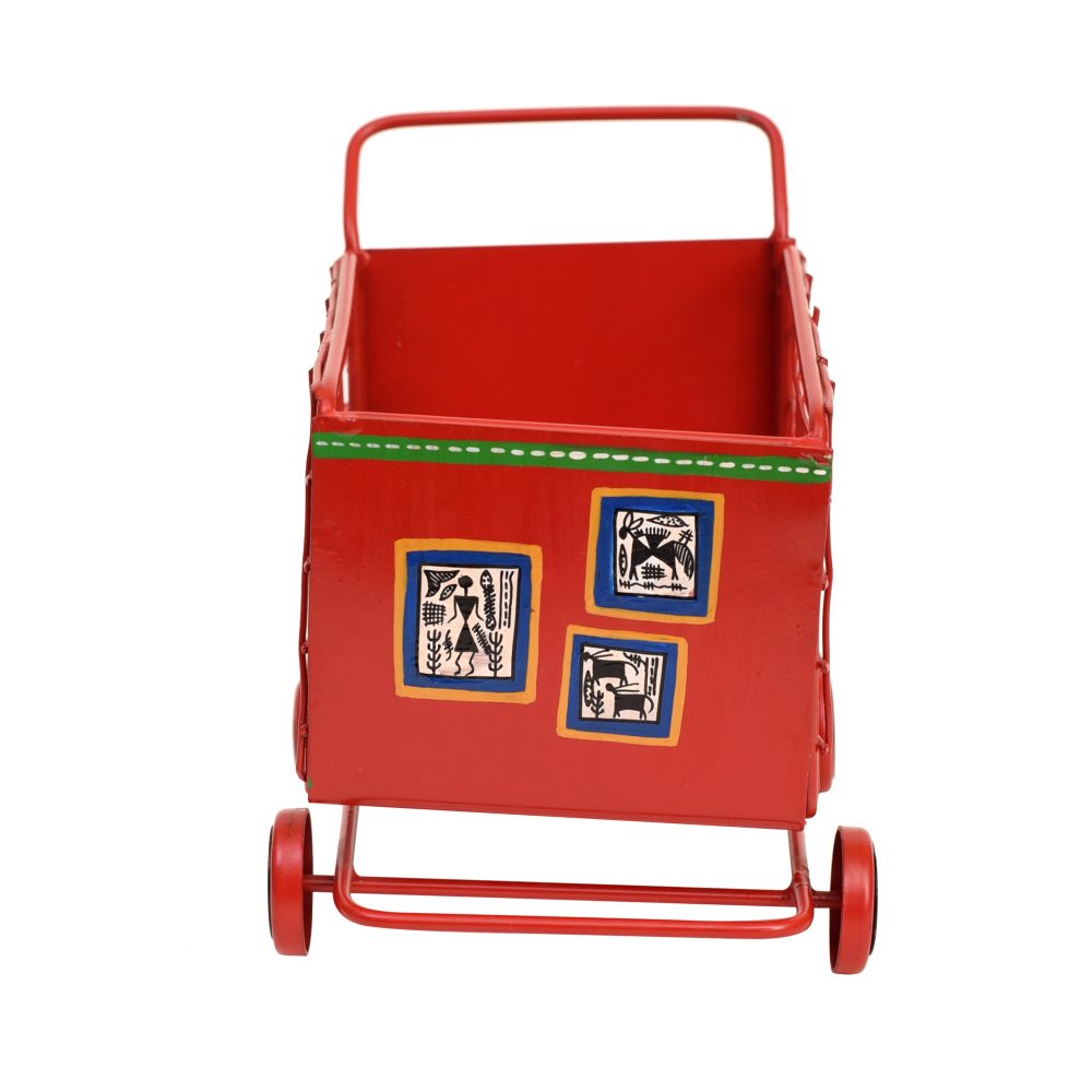 Moorni Funky Snacks Serving Trolly in Red Color (6x4.4x5.2)