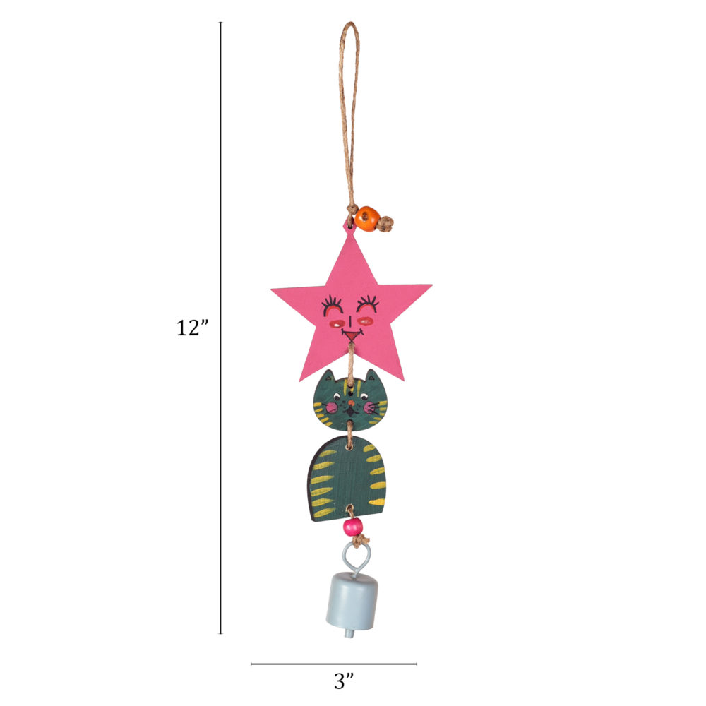 Moorni Green Kitty Wind Chime (12x3)