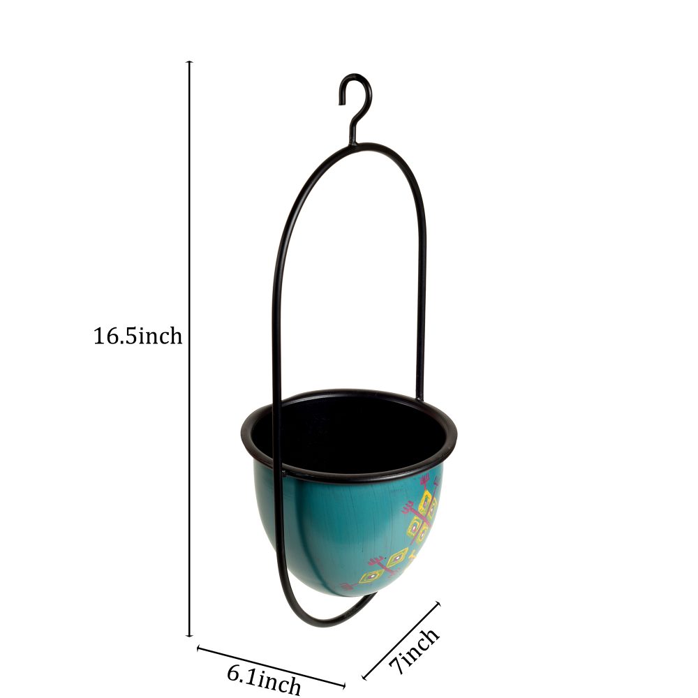 Moorni Blue Hanging Planter (7x6x17)