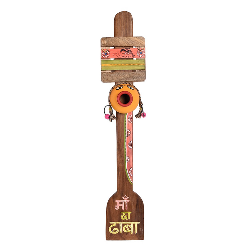 Moorni Kitchen Decor â€œMaa ka Dhabaâ€ Handcrafted in Wood - (4x2.5x22 in)