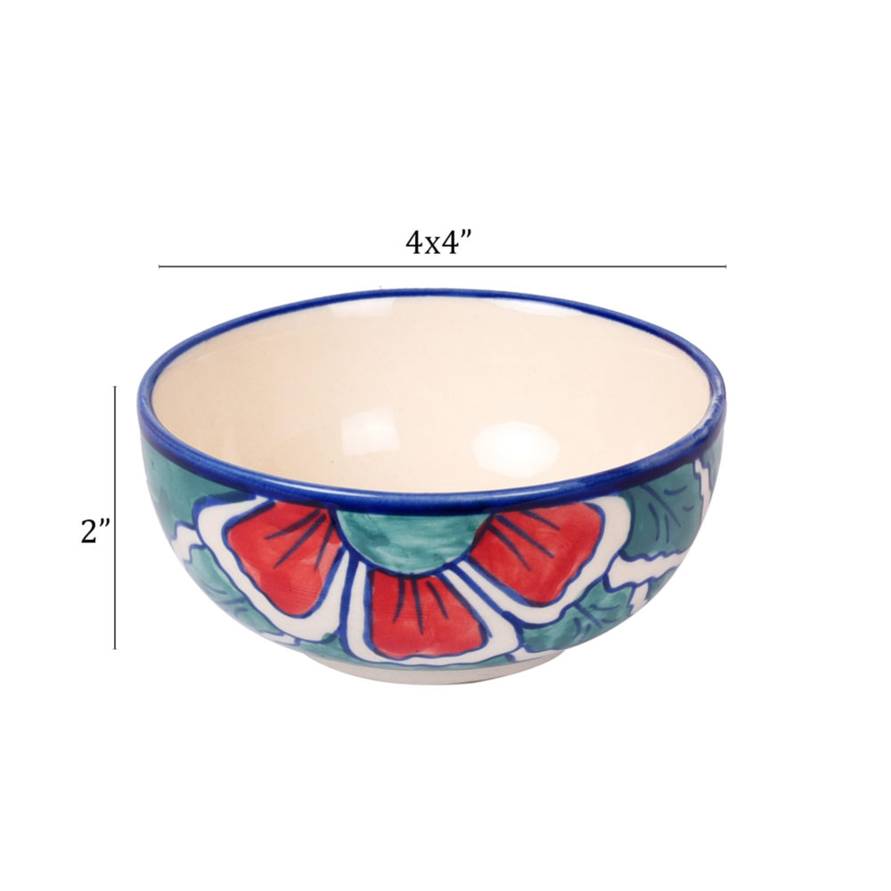 Moorni Flowers of Ecstasy Sweet Bowls Set of 4, Arctic