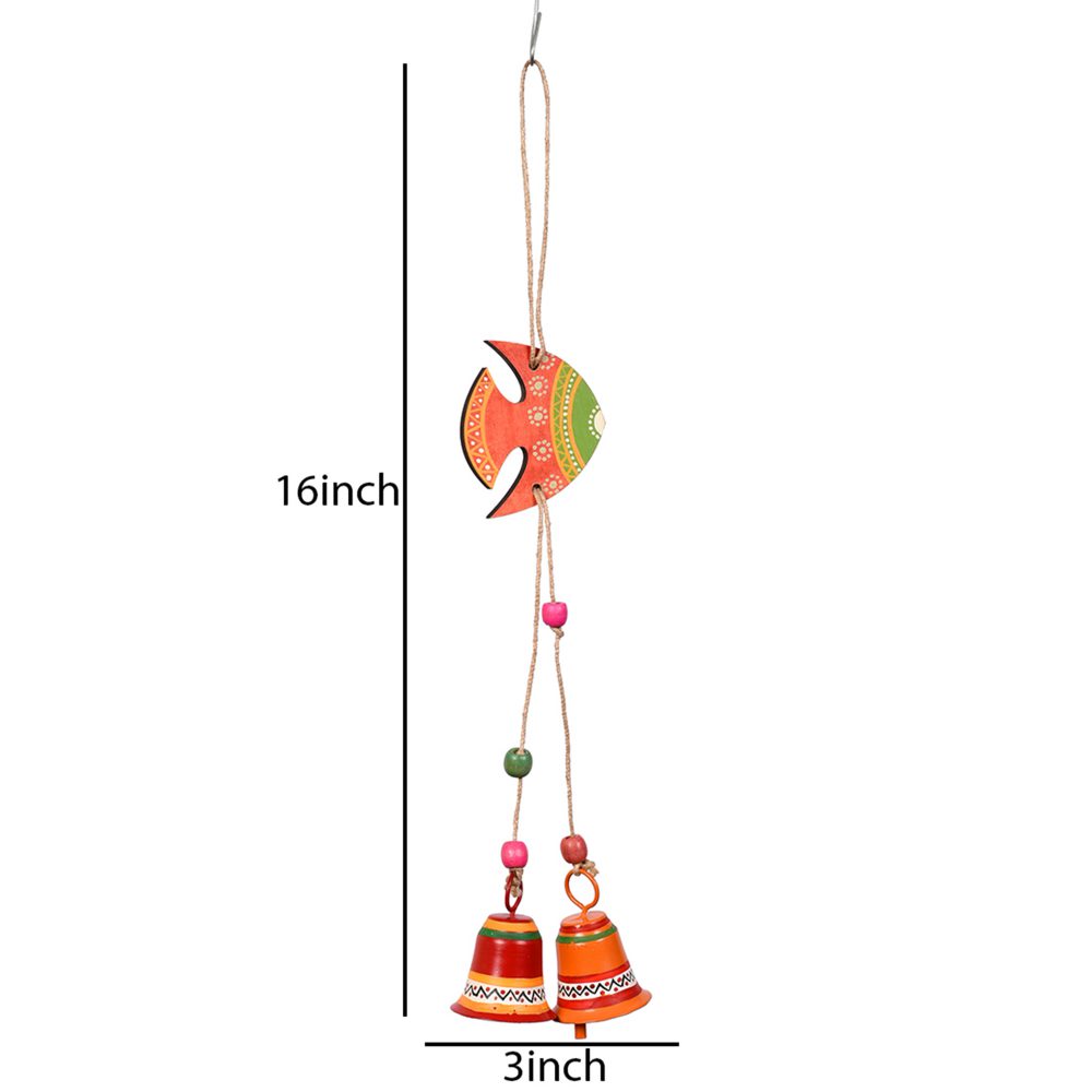 Moorni Windchime Orange Fish 2 Metal Bells (16x3)