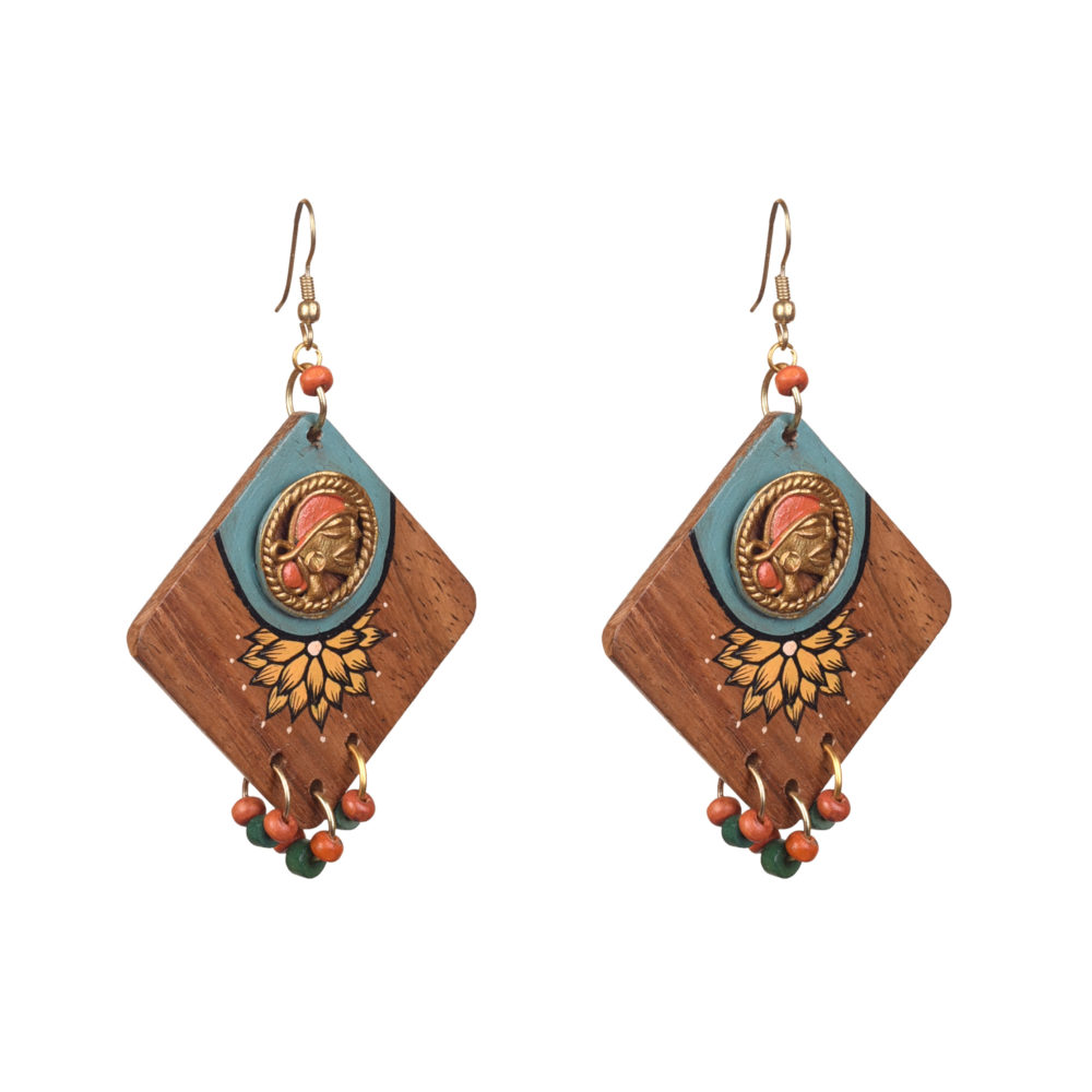 Moorni Butterfly-IVx Handcrafted Tribal Wooden Earrings