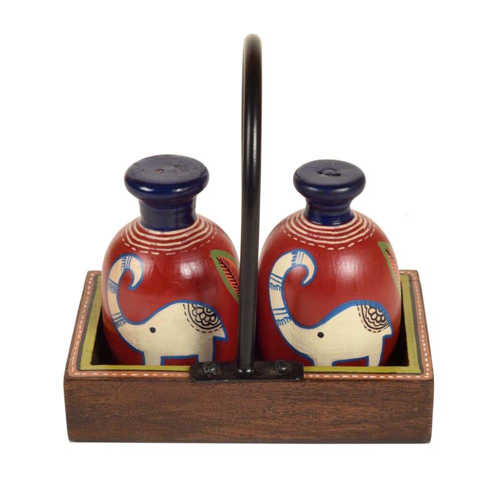 Moorni Happy Elephant Salt n Pepper Shaker in Tray