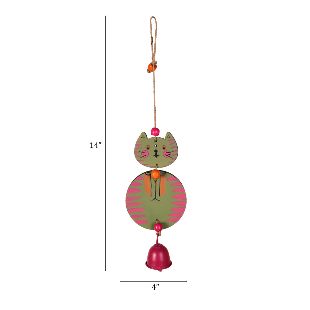 Moorni Hello Kitty Wind Chime in Olive Green (14x4)