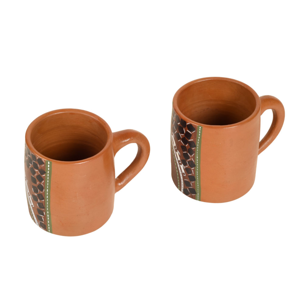 Moorni Knosh-1 Earthen Cups with Tribal Motifs (4.5x3x3.6)