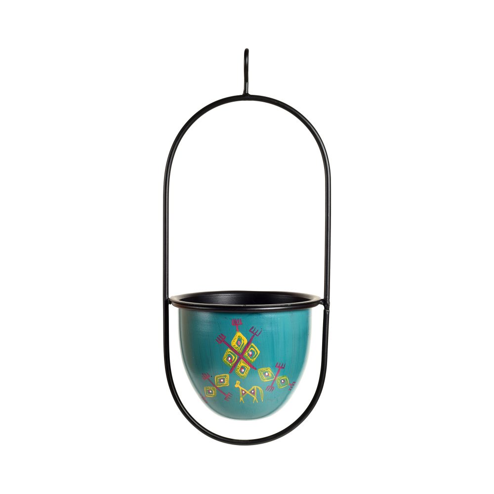 Moorni Blue Hanging Planter (7x6x17)