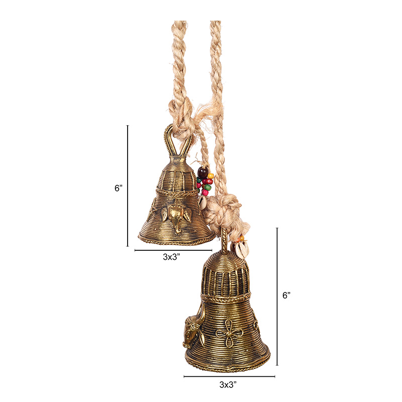 Moorni Handcrafted Dhokra Brass Bells with Animal Motifs