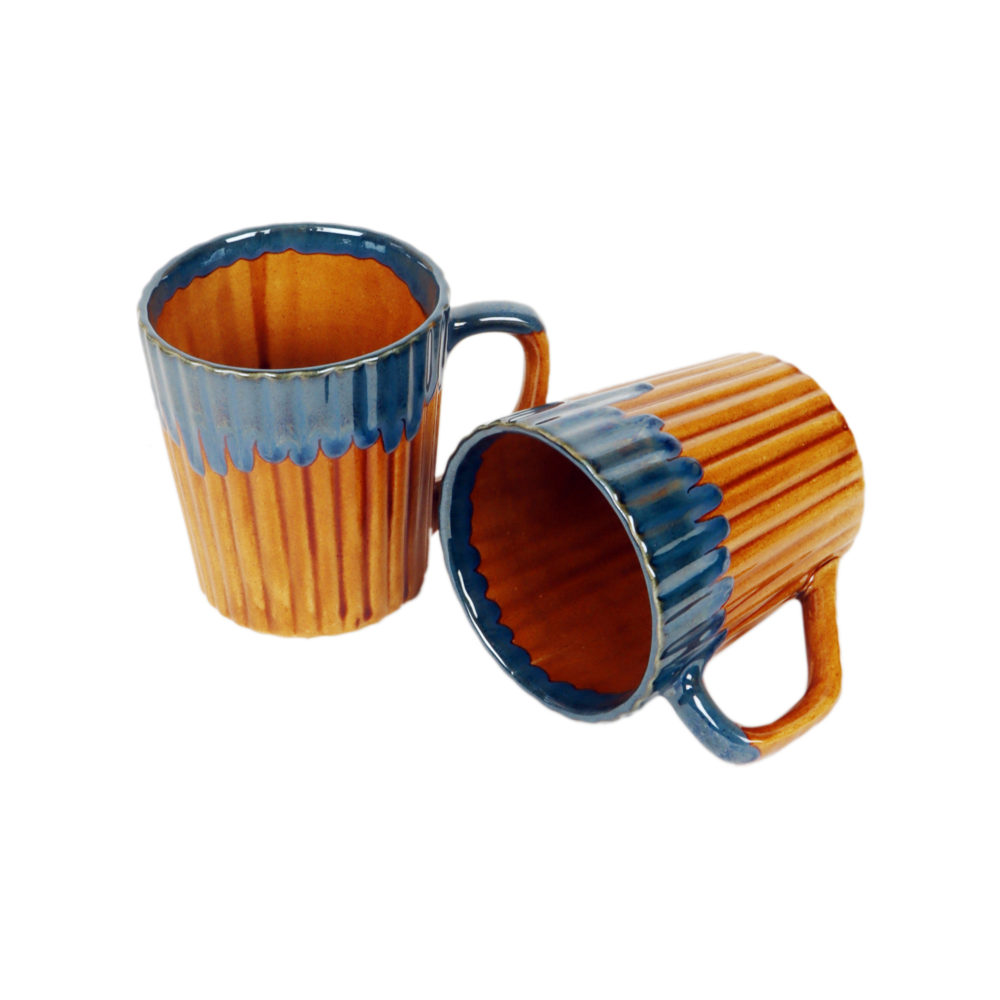 Moorni Rustic Orange Mugs Set of 2