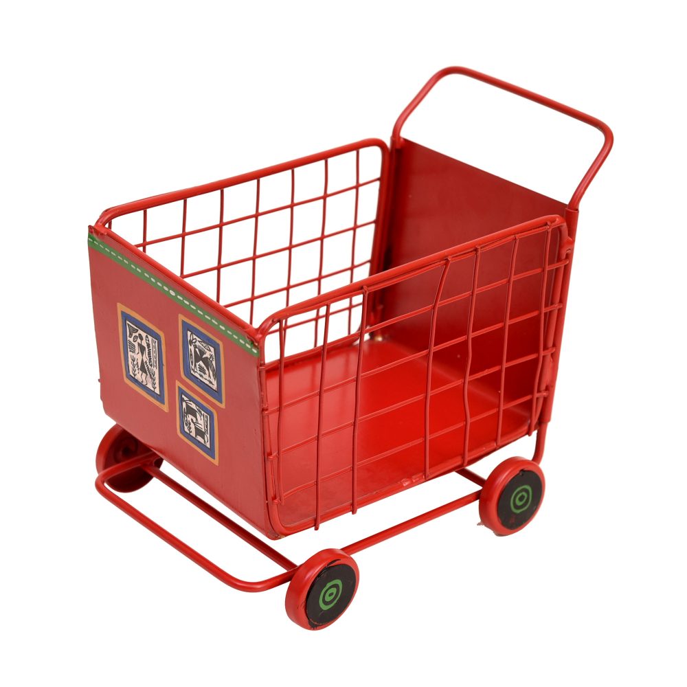 Moorni Funky Snacks Serving Trolly in Red Color (6x4.4x5.2)