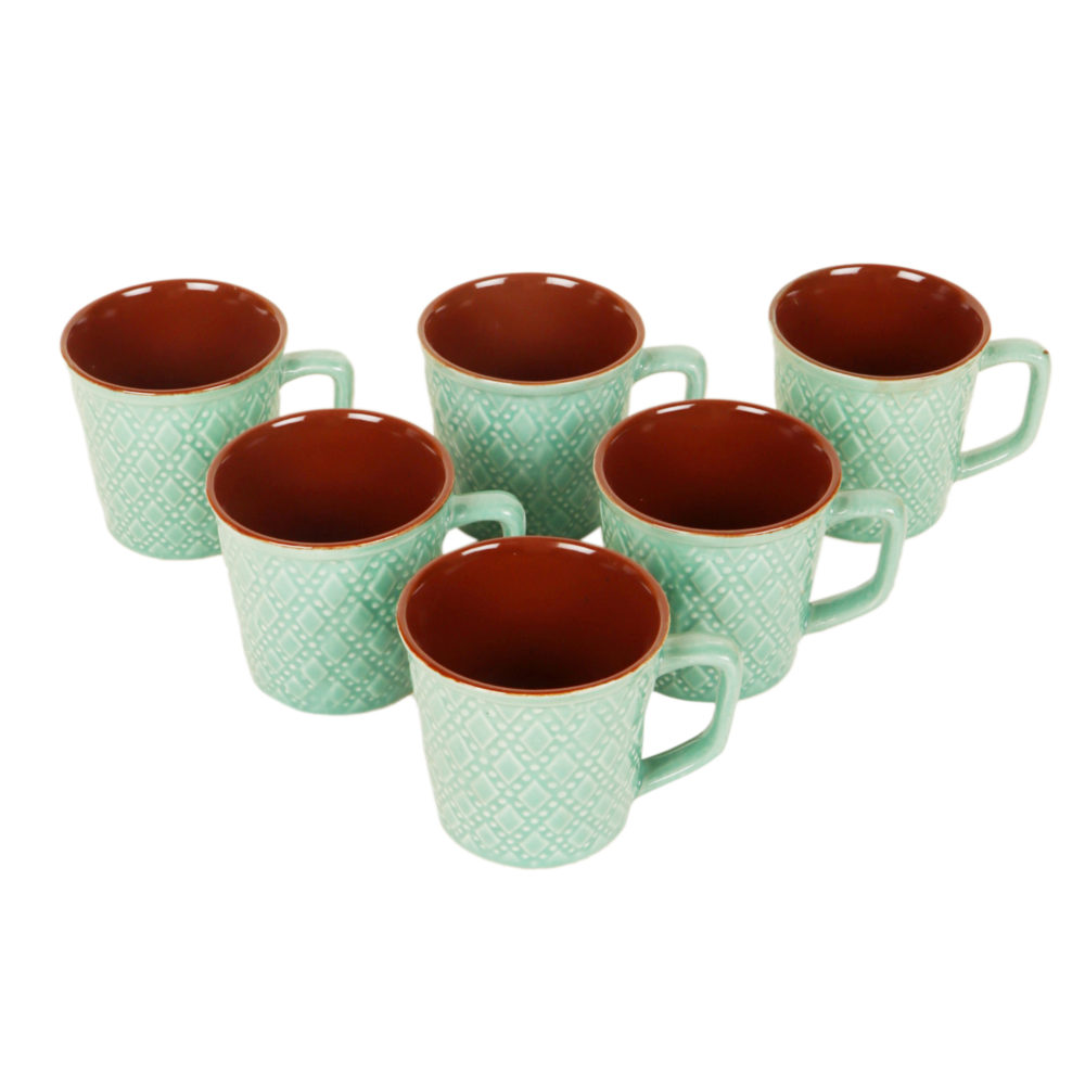 Moorni Mint Green Tea Cups Set of 6