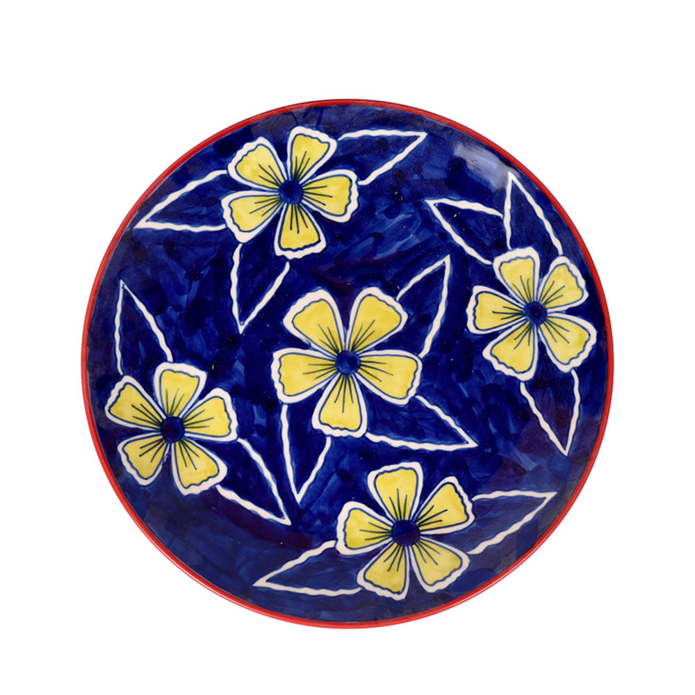 Moorni Flowers of Ecstasy Dinner Plates Set of 4, Azure