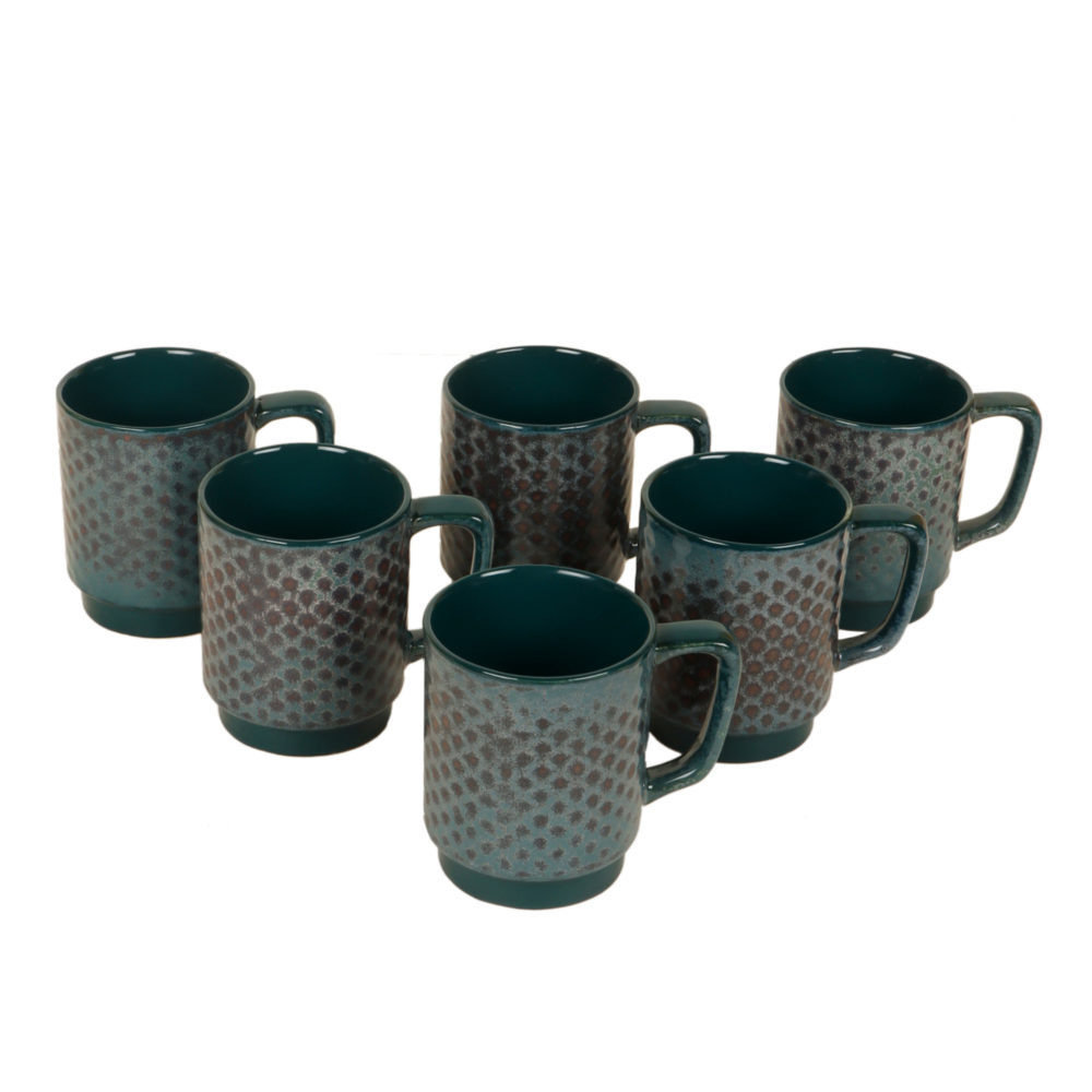 Moorni Emerald Green Tea Cups Set of 6