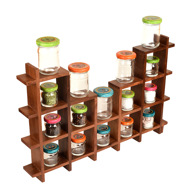 Moorni Spices Organiser For Wall Set Of 16 - (20x2x13 in)