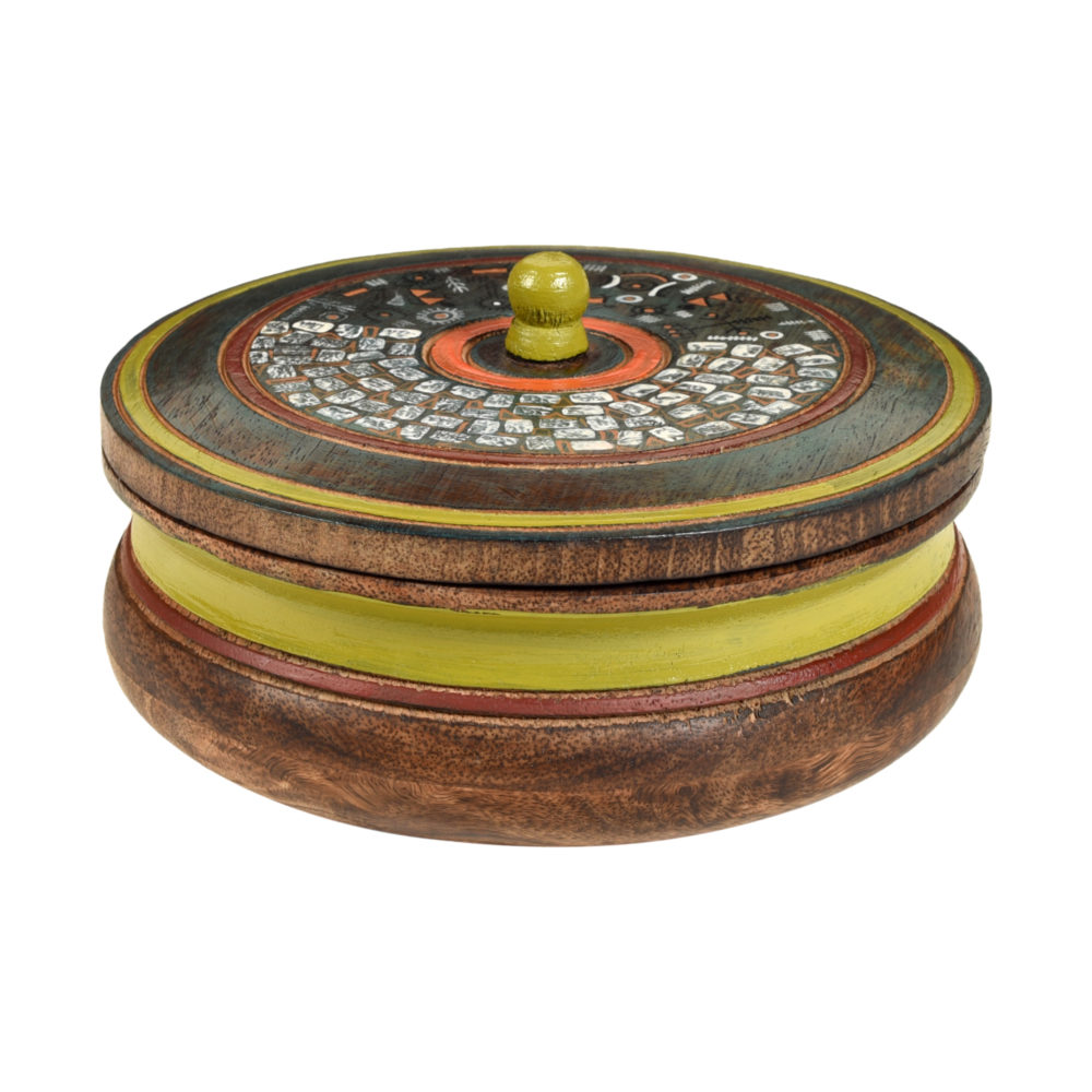 Moorni Knosh Dimsum Box in Mango wood (6.6x6.6x3)