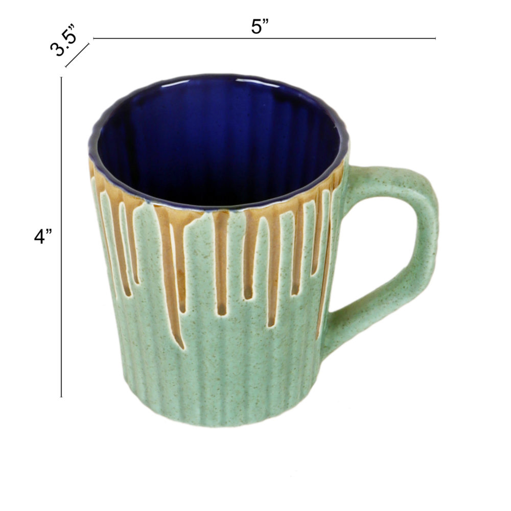 Moorni Turquoise Drip Mugs Set of 2