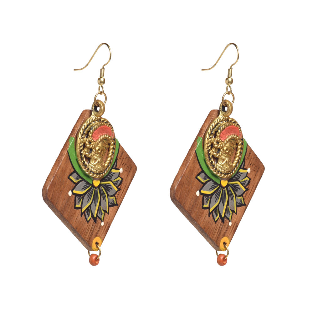 Moorni Butterfly-Ix Handcrafted Tribal Wooden Earrings