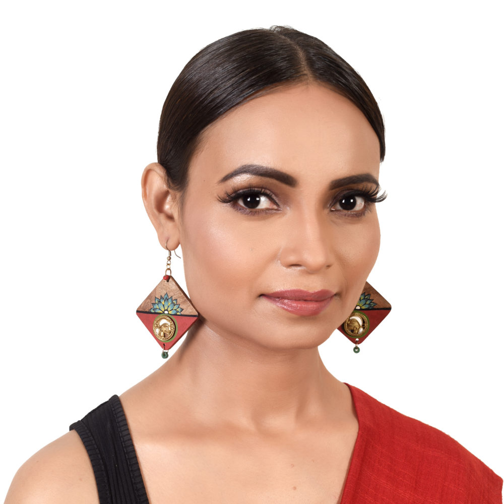 Moorni Butterfly-IIIx Handcrafted Tribal Wooden Earrings