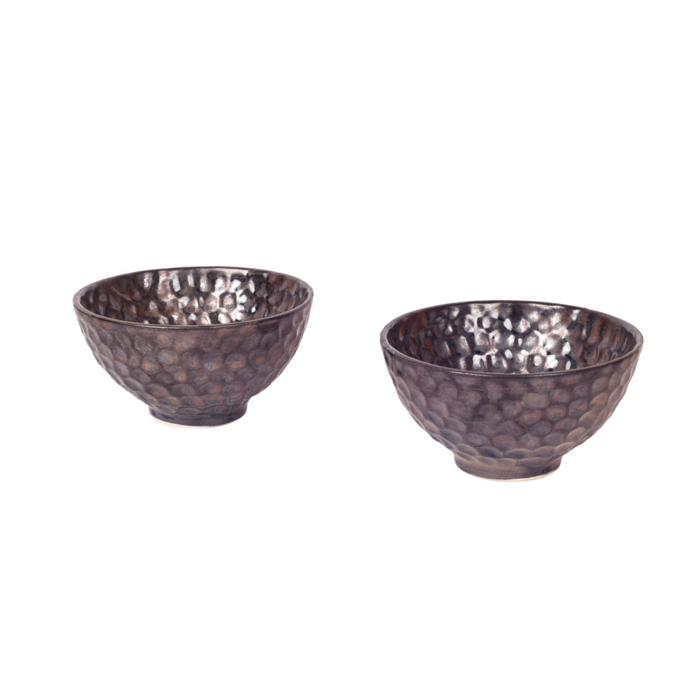 Moorni Crater Snacking Bowls Set of 2, Grey