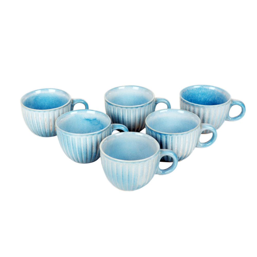 Moorni Cyan Blue Tea Cups Set of 6