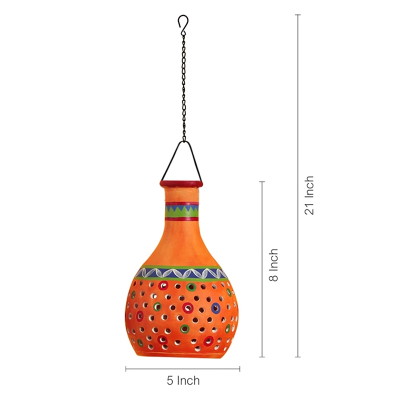 Moorni Ruso-E Terracotta Pendant Lamp in Gilded Orange