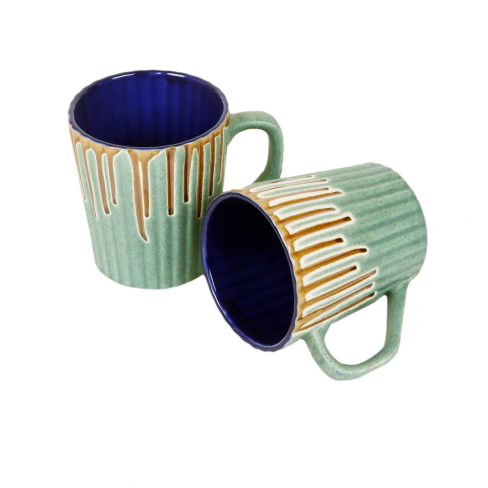 Moorni Turquoise Drip Mugs Set of 2