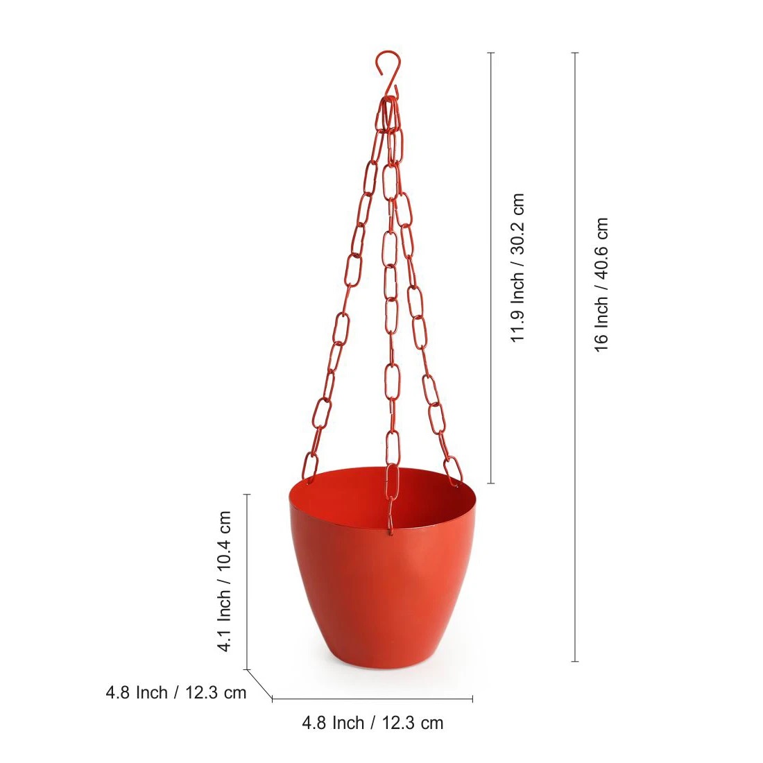 Moorni The Chained Frustums Hanging Planter Pots With Chain In Iron (Set of 2)