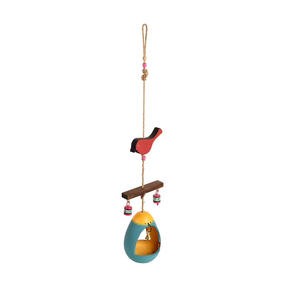 Moorni Blue Hanging Bird Feeder (5x5x29)