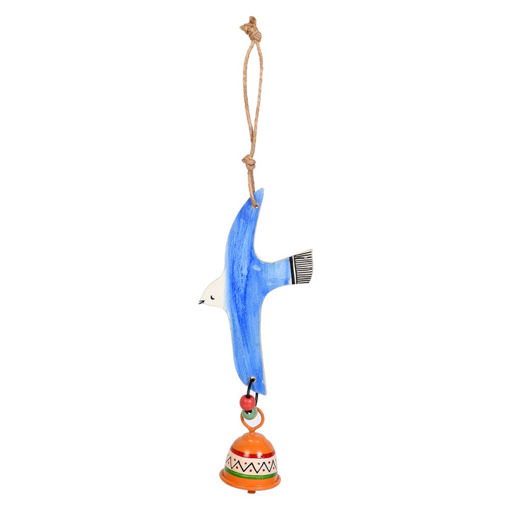 Moorni Blue Fly Bird Wind Chimes with Metal Bell for Home Decoration