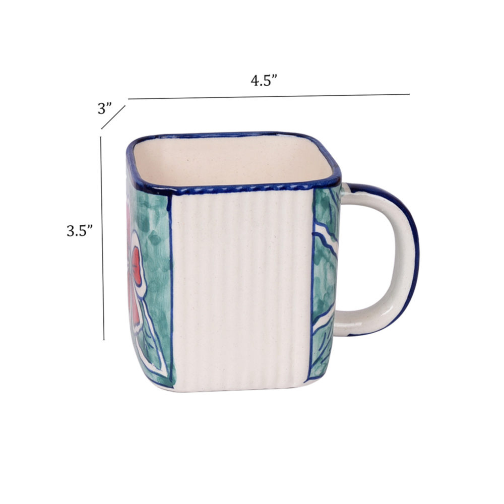 Moorni Flowers of Ecstasy Coffee Mugs Set of 4, Arctic