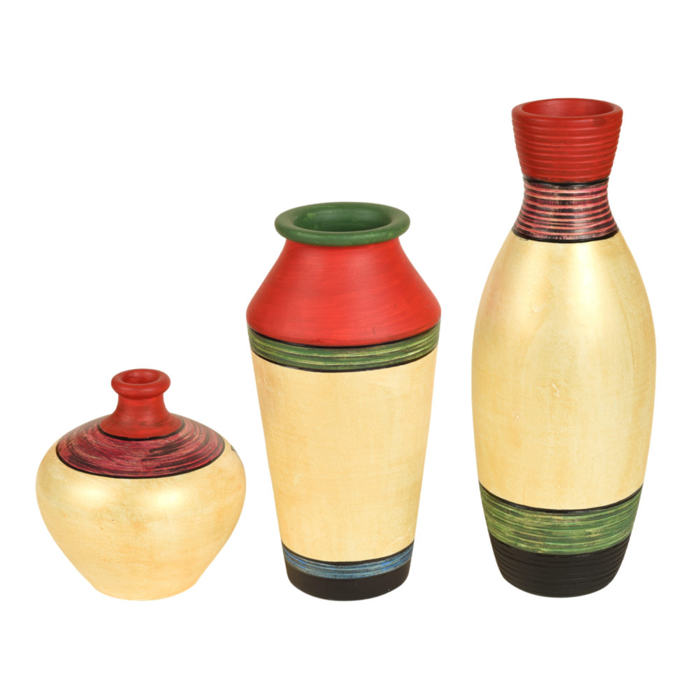 Moorni Handpainted Earthen Vases with Madhubani Art