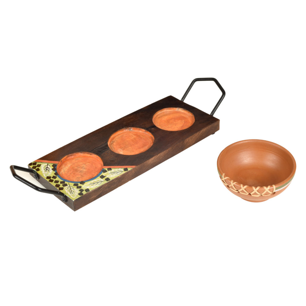 Moorni Knosh Breakfast Set in a Stylish Tray (Set of 3)