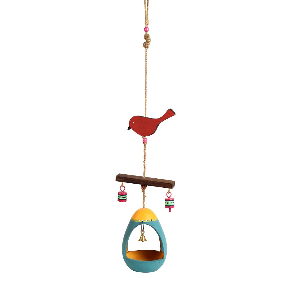 Moorni Blue Hanging Bird Feeder (5x5x29)