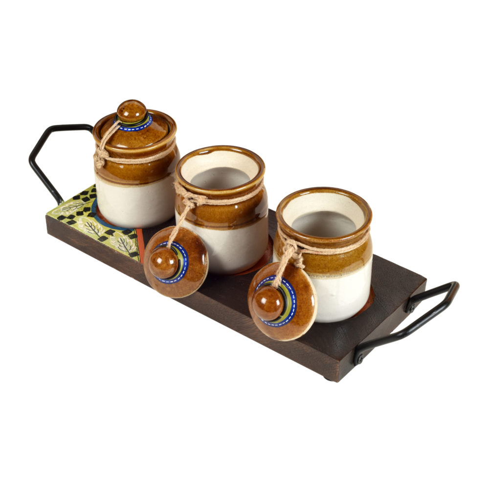 Moorni Chatore Barni Set with Stylish Wooden Tray