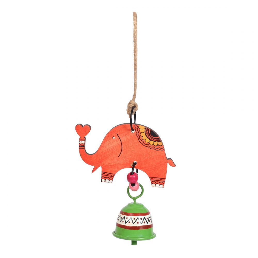 Moorni Elephant Wind Chimes with Metal Bell for Outdoor Hanging and Home Decoration