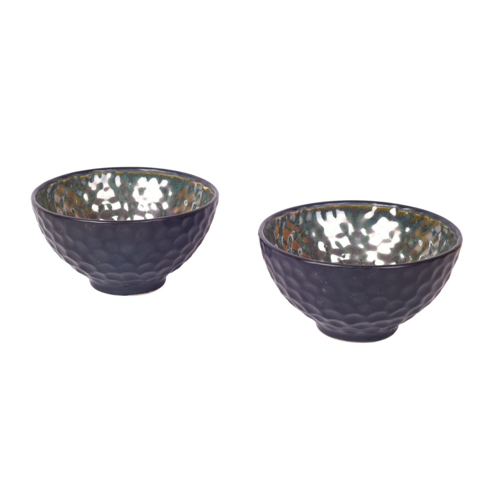 Moorni Crater Snacking Bowls Set of 2, Black