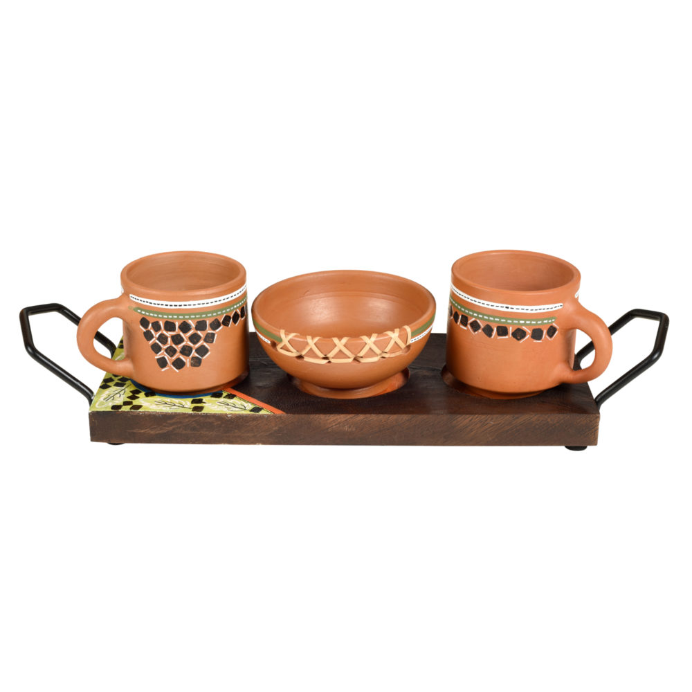 Moorni Knosh Breakfast Set in a Stylish Tray (Set of 3)