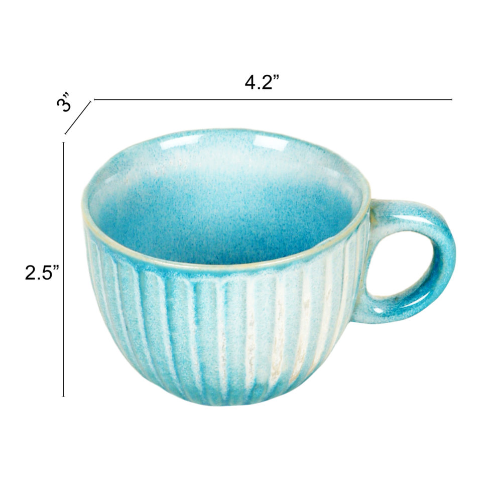 Moorni Cyan Blue Tea Cups Set of 6