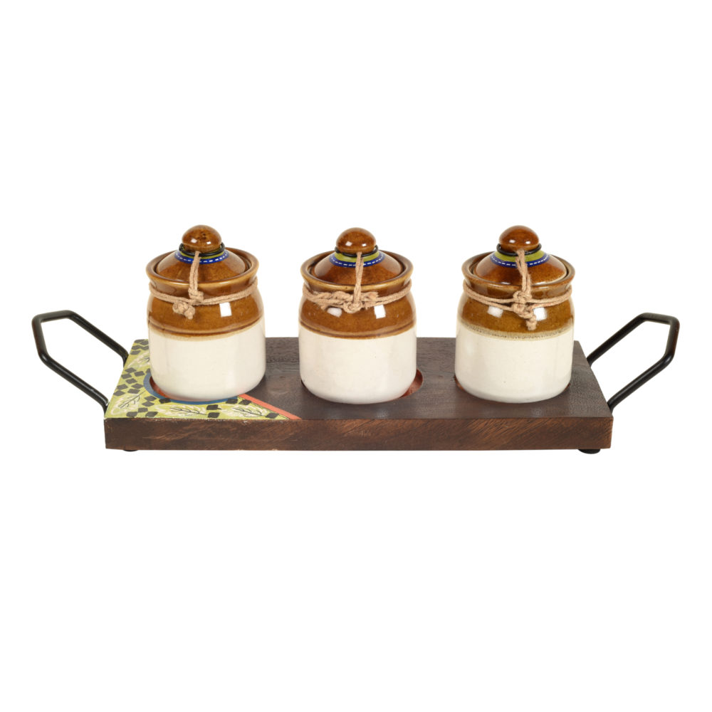 Moorni Chatore Barni Set with Stylish Wooden Tray