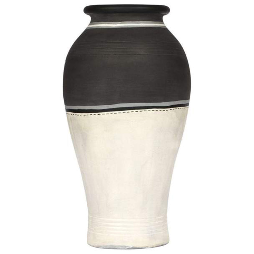 Moorni Vase Earthen Handcrafted Black & White Warli 4.6x9(HxD)