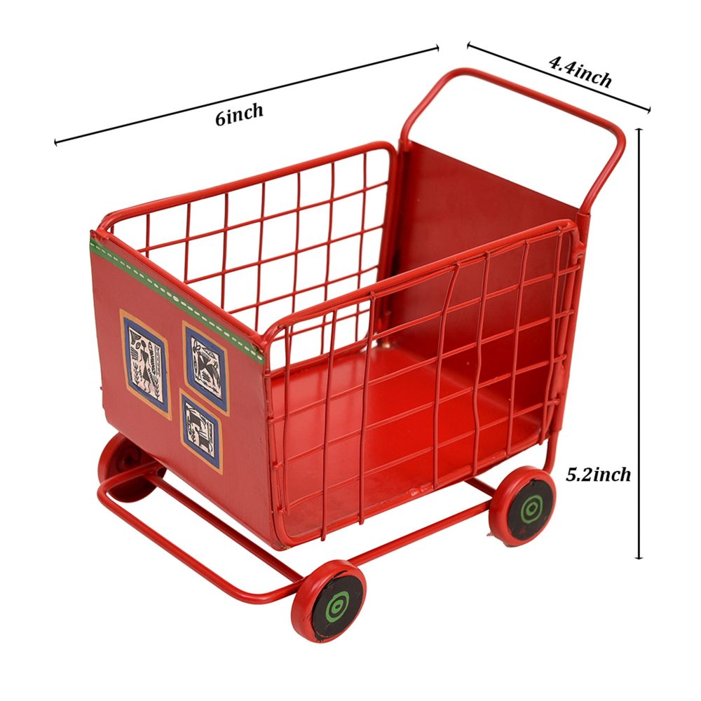 Moorni Funky Snacks Serving Trolly in Red Color (6x4.4x5.2)