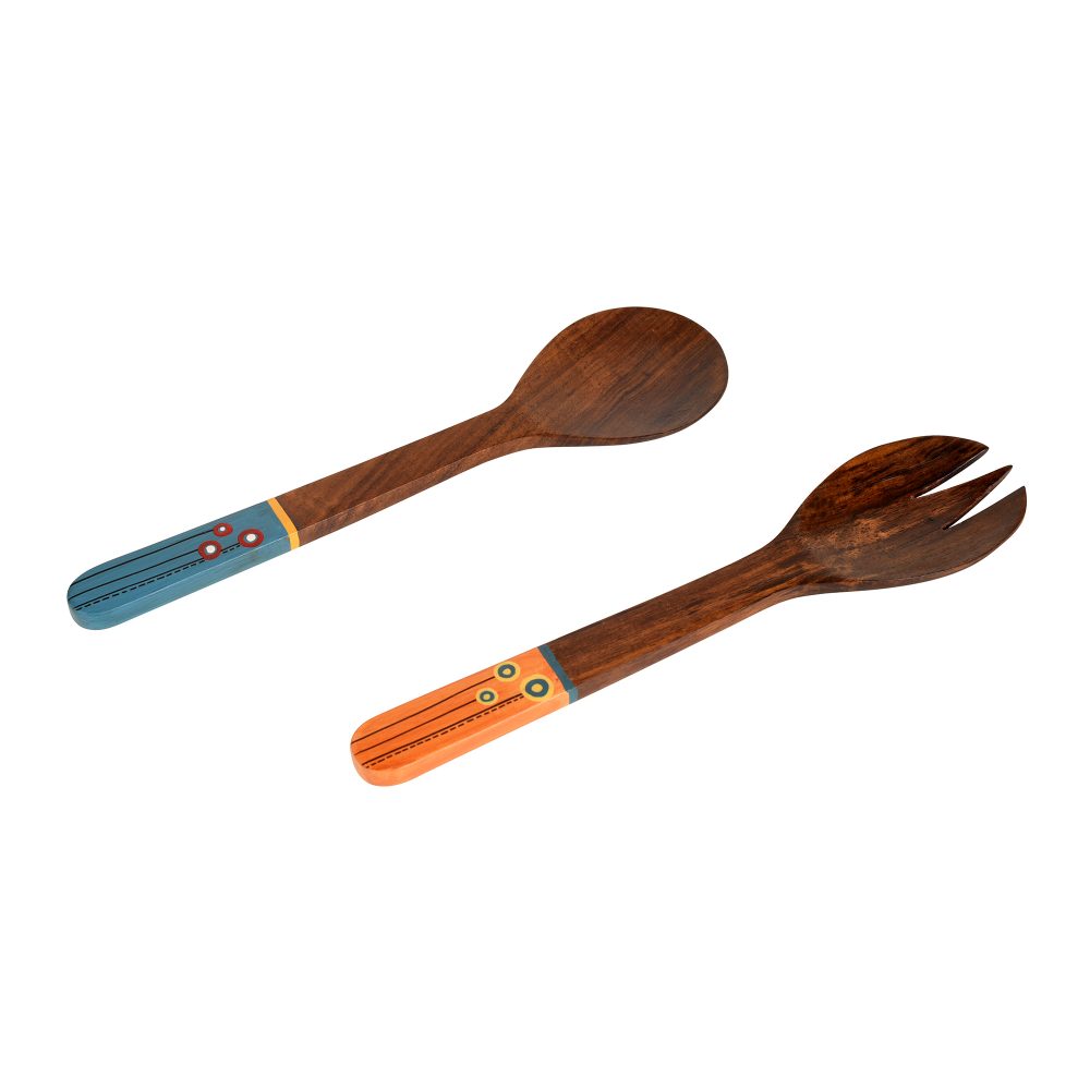 Moorni Handcrafted Wooden Spoon and Salad Fork (Set of 2)