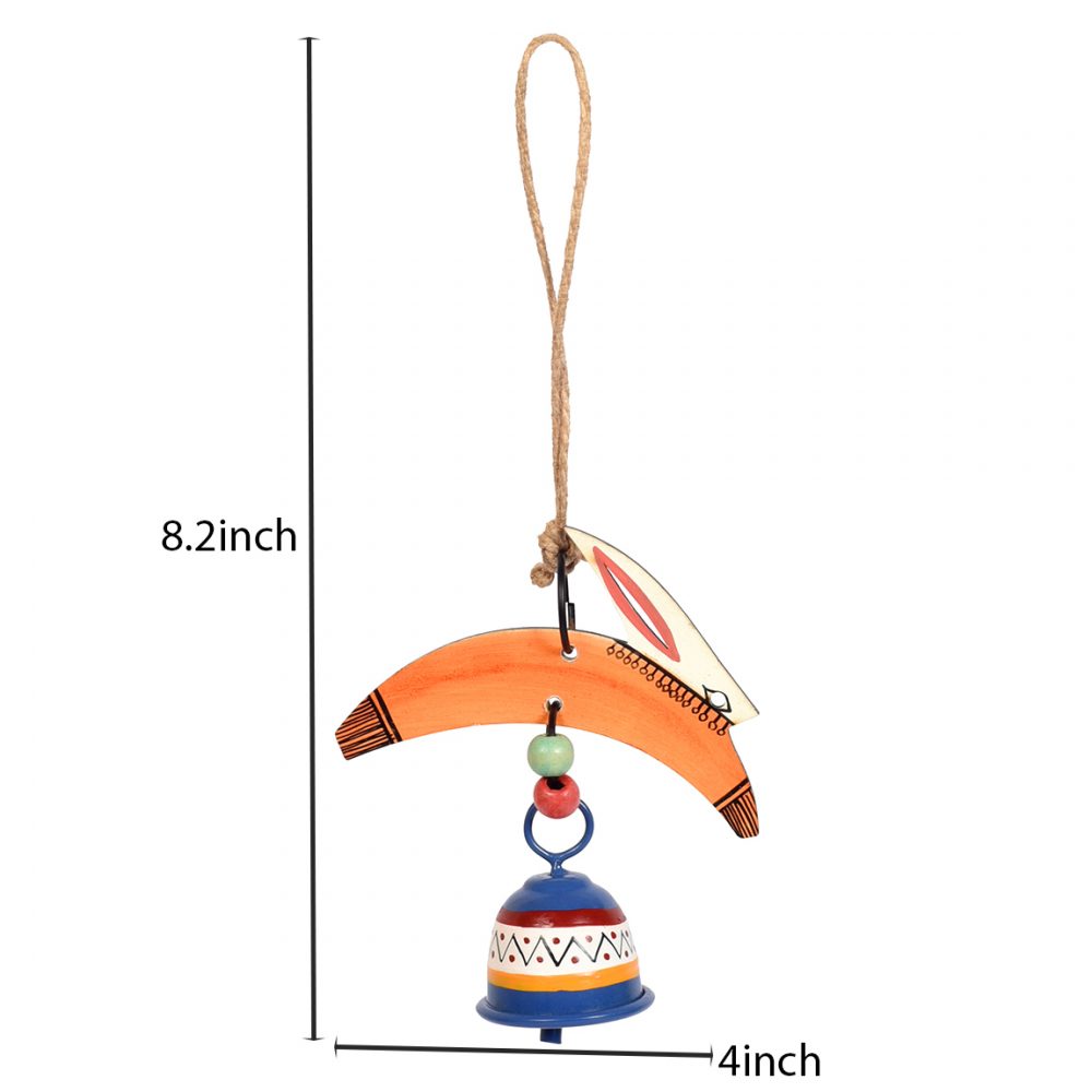 Moorni Rabbit Wind Chimes with Metal Bell for Outdoor Hanging and Home Decoration