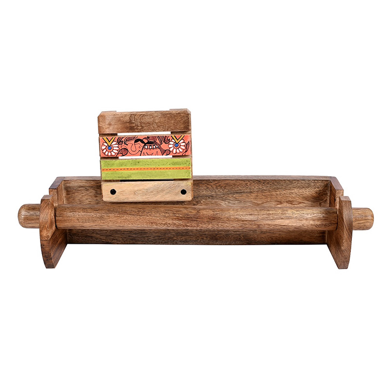 Moorni Towel Holder Handcrafted Tribal Art - (15x4x6.4 in)