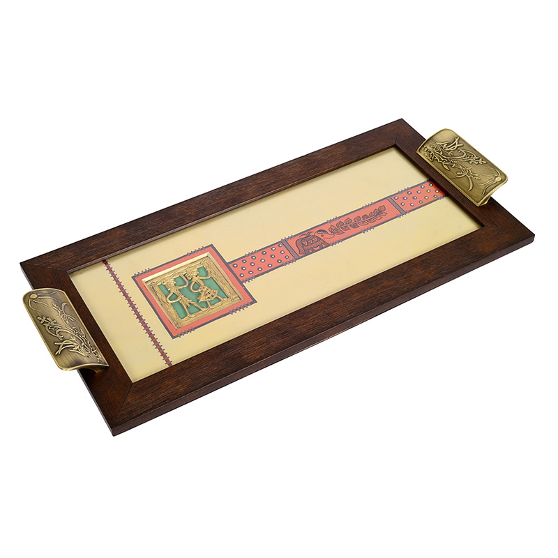 Moorni Art Creations Wooden Rectangle Serving Tray - (19x8.5x1.4 in)